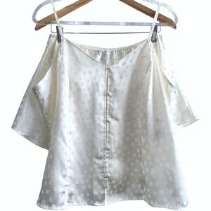 Valerie Stevens Silky Bridal Ivory Polka Dot Camisole & Shorts Pajama Set XL